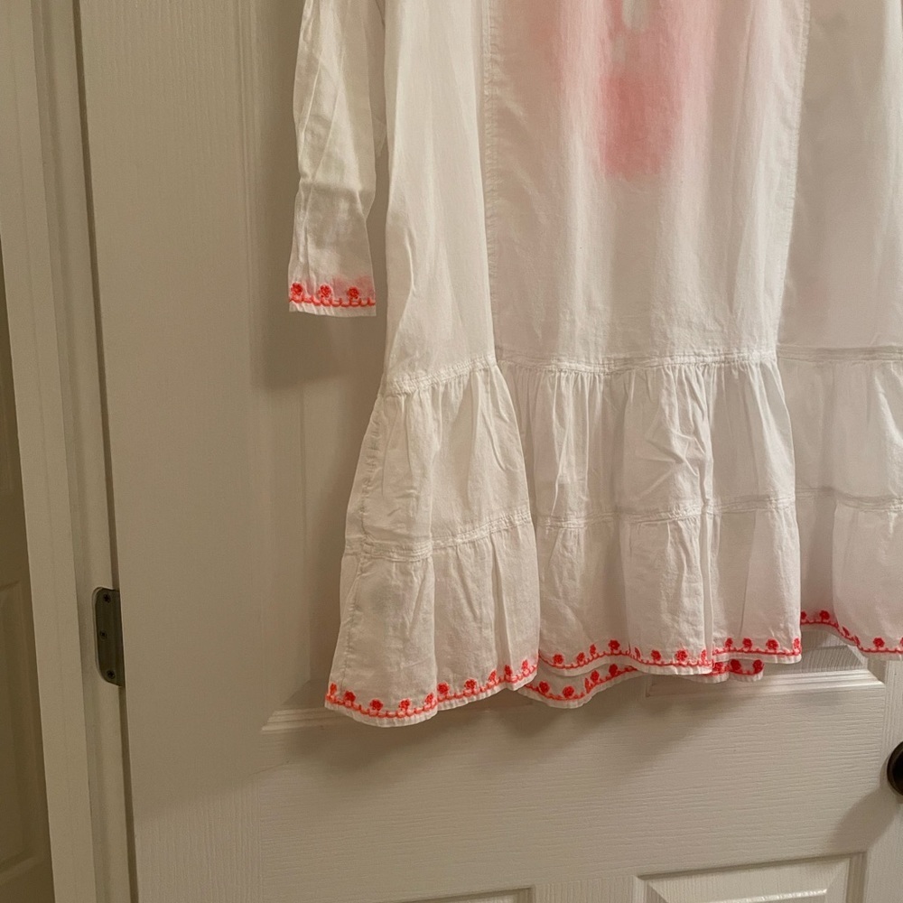 Gianni Bini White Swim Coverup with Coral Embroidery - Picture 11 of 12